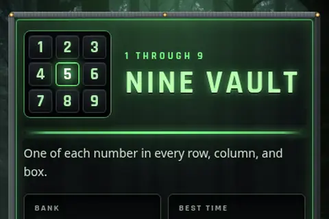 Nine Vault title screen