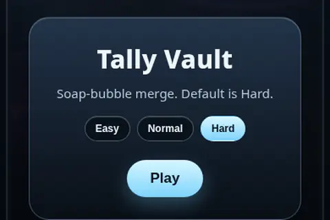 Tally Vault start screen